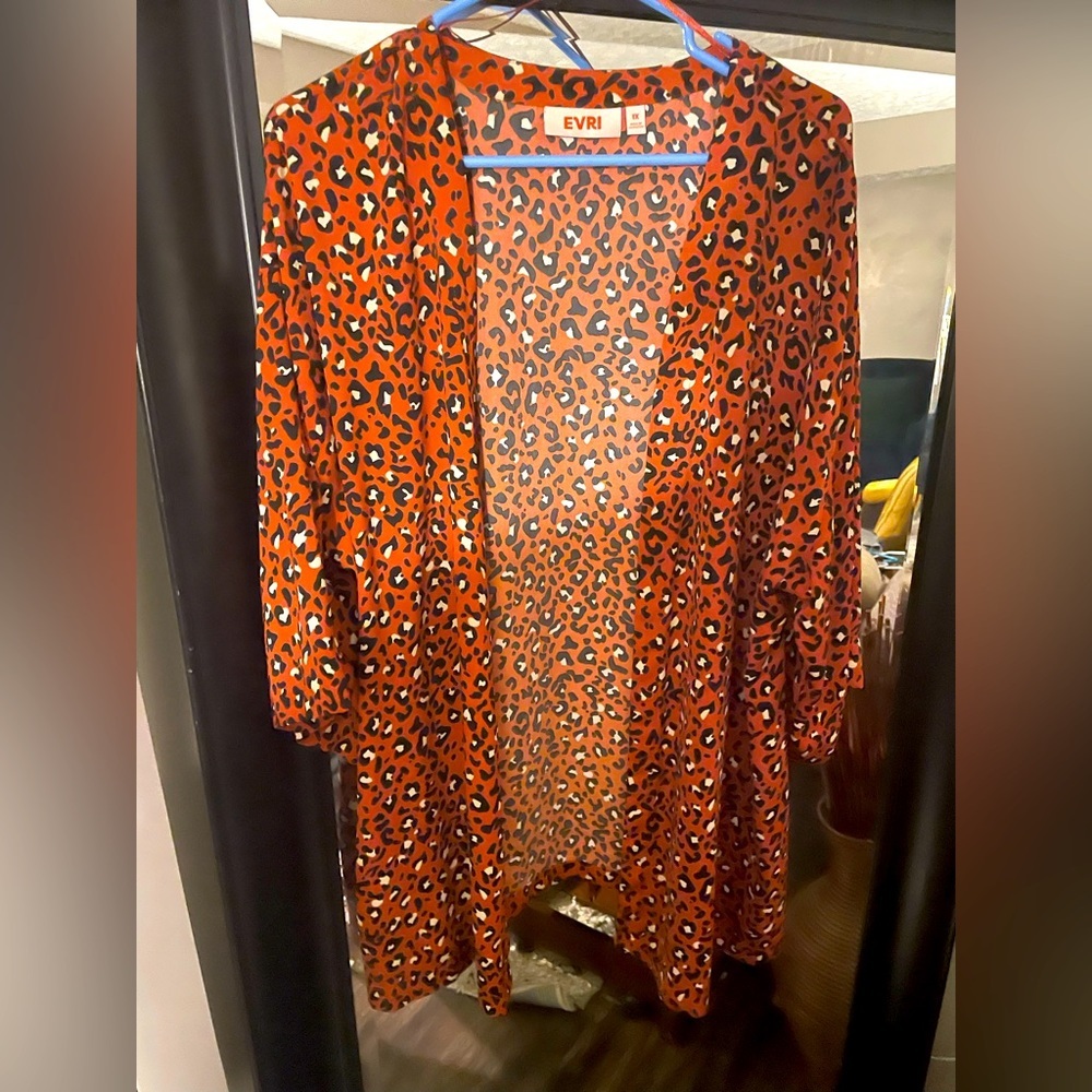Evri Cardigan orange leopard